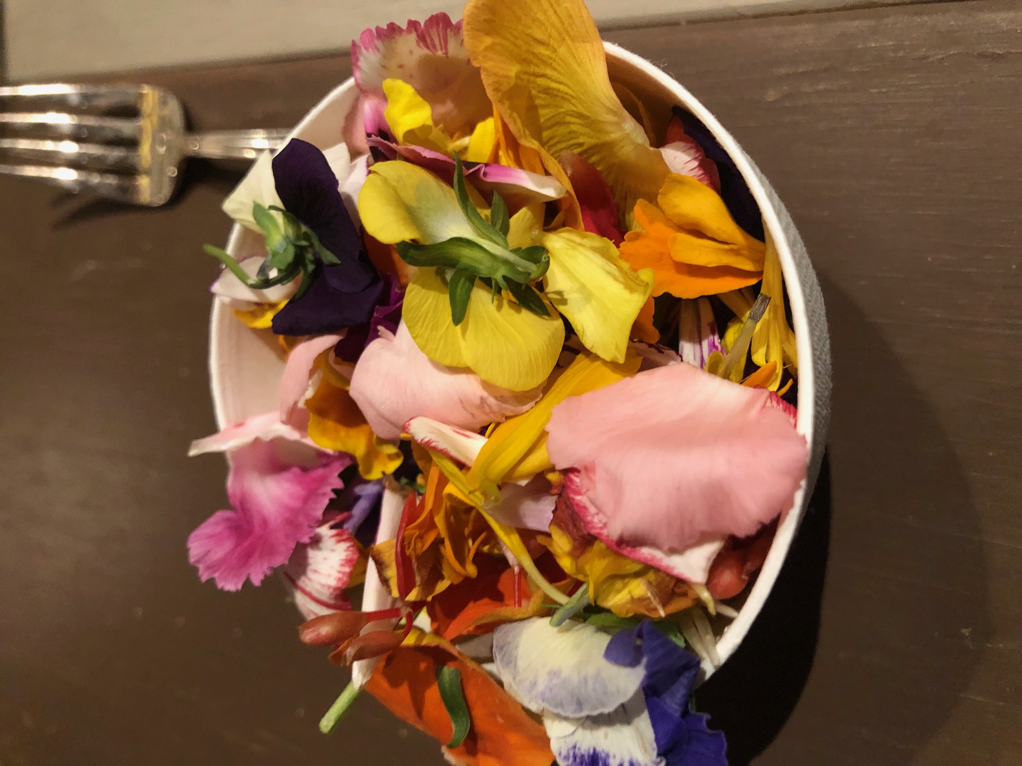 Edible flowers to be tossed